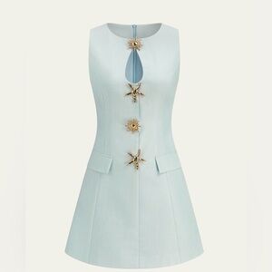 Commense Floral Decor Pocket Dress